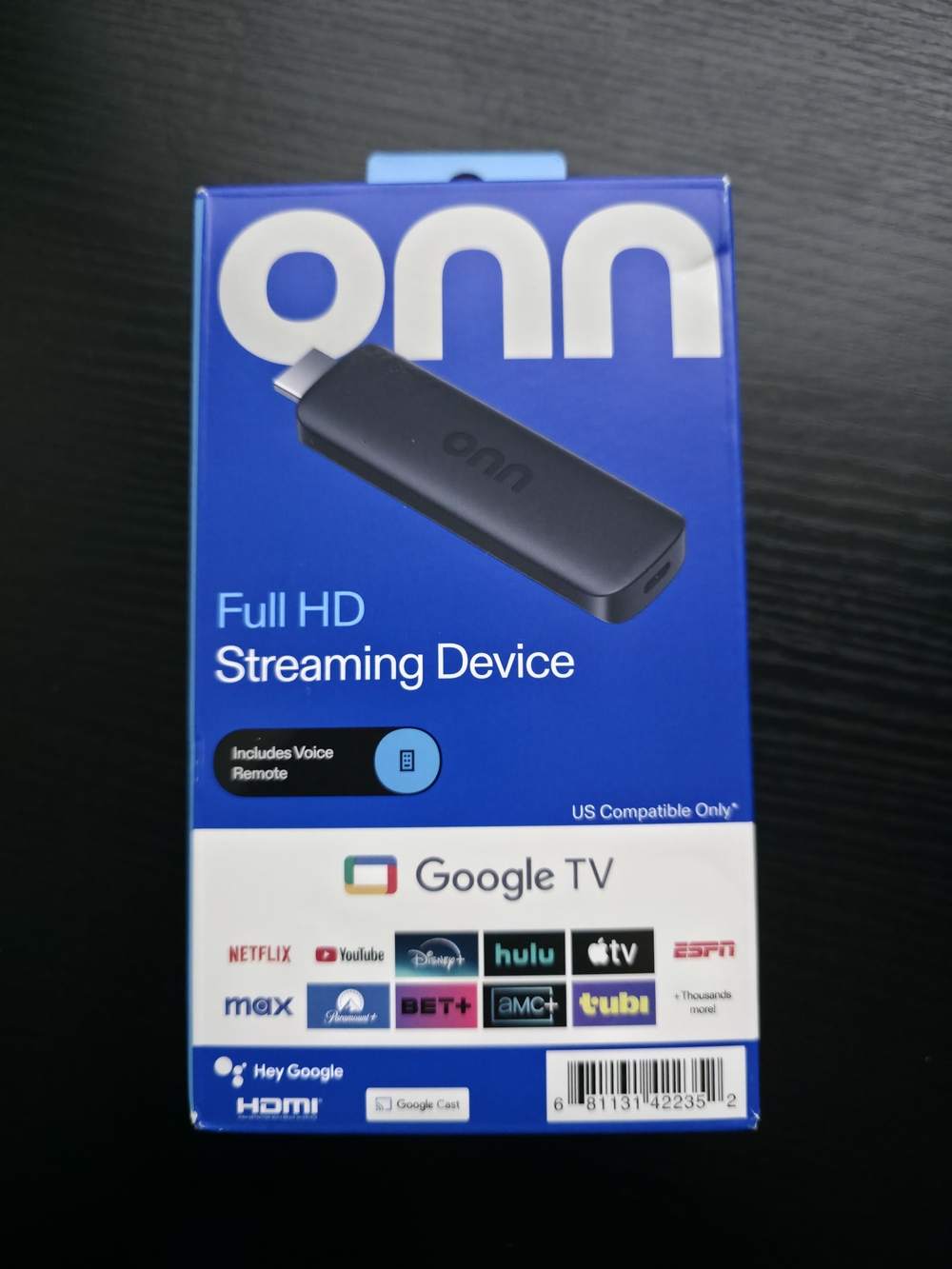 onn Full HD Google TV Streaming Device - Black